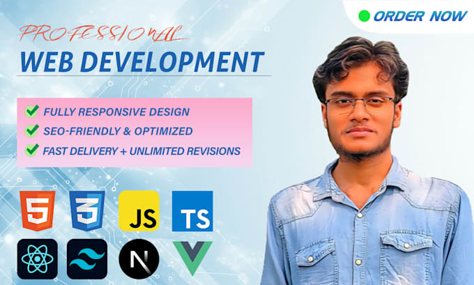 develop a SEO friendly, responsive custom website using react tailwind nextjs