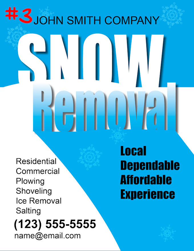 make a snow removal flyer or flier