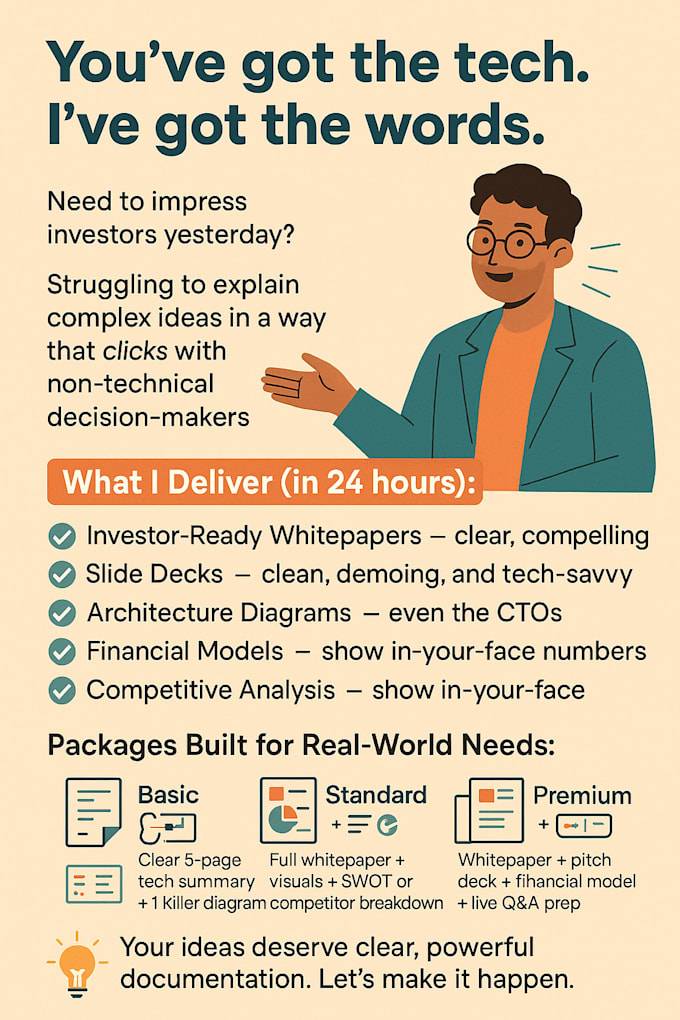 Craft investor ready tech proposal by Cuanm19 Fiverr