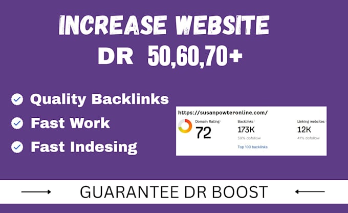 boost increase ahrefs DR domain rating 70 using high authority seo backlinks