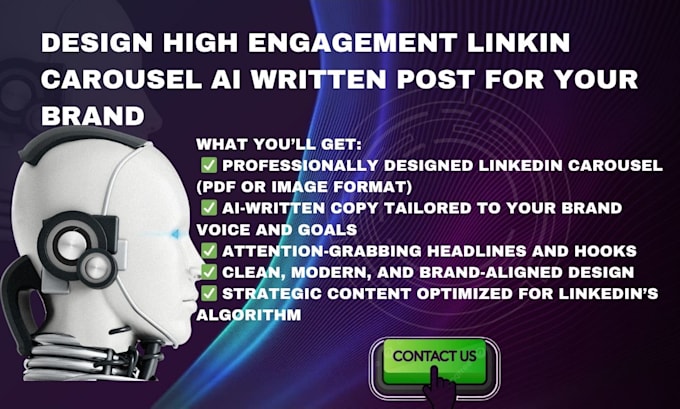 Design high engagement linkedin carousel ai written post for your brand ...