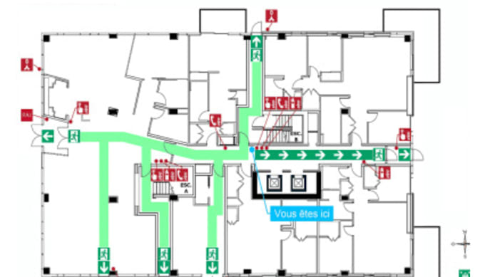Design fire safety plan, fire evacuation, fire sprnkler, alarm and ...