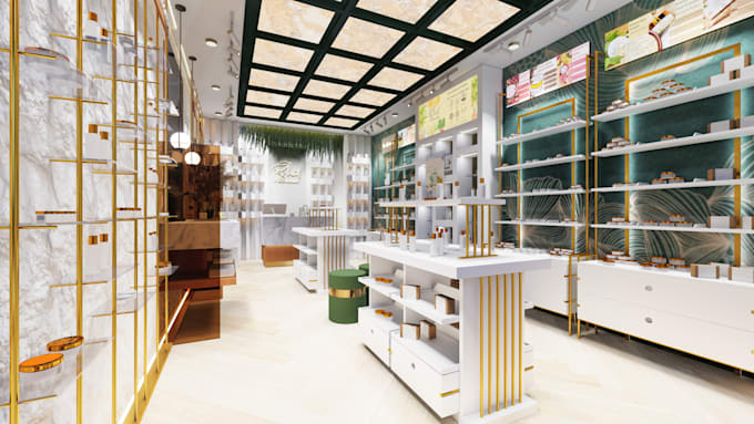 do retail showroom design and 3d lumion rendering