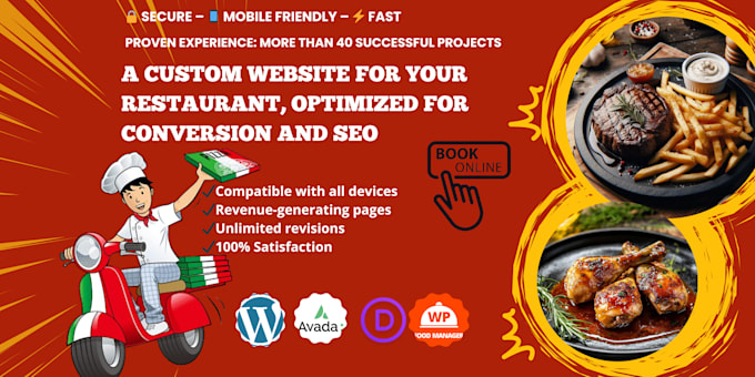 create an elegant restaurant and optimize SEO fr,en