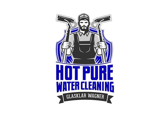 design top quality hot pure water cleaning logo