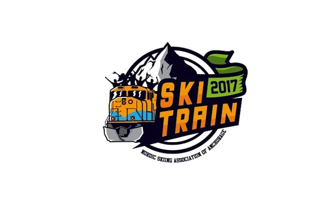design best quality premium ski train logo