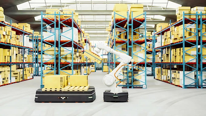 create photorealistic 3d robotic warehouse designs and renovations