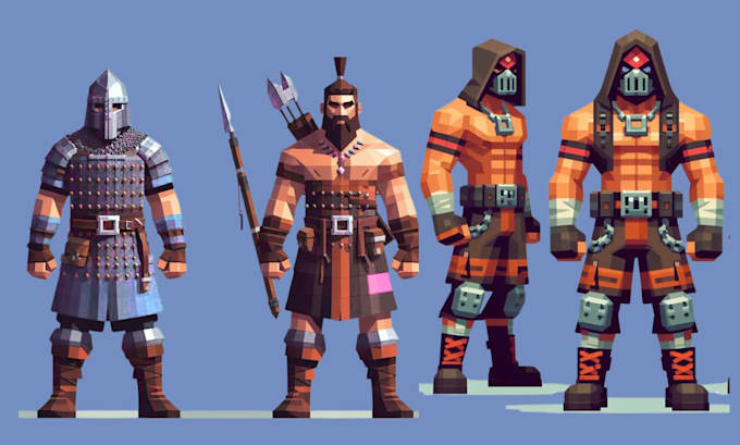 Model and rig stylized 3d low poly character for game and animation in ...