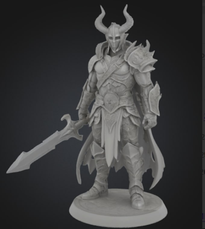 Sculpt 3d fantasy figure, 3d miniature, dnd character,3d realistic ...