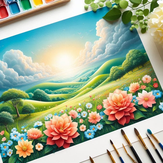do a illustration food illusration, architecture, flowers
