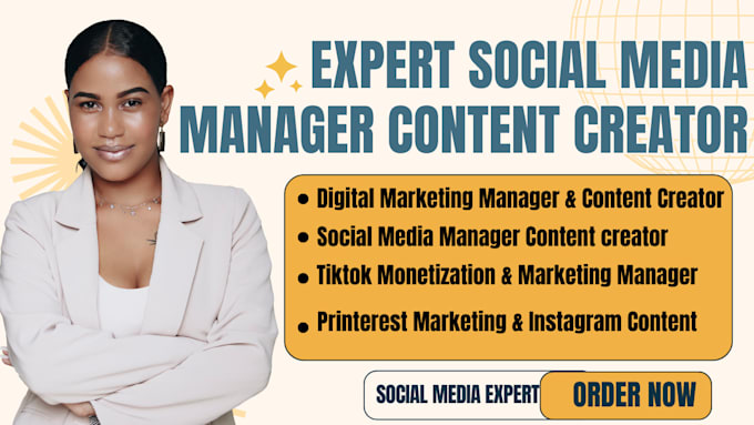 Be expert social media manager content creator tiktok ig pinterest ...