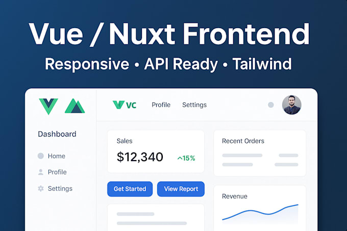 build responsive vue or nuxt frontend with tailwind