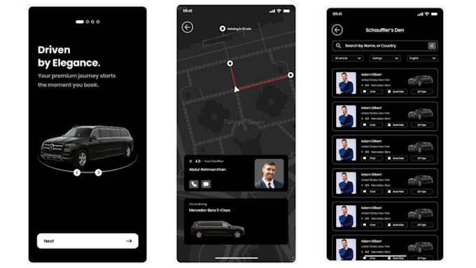 create limousine app, chauffer app, taxi booking app and website
