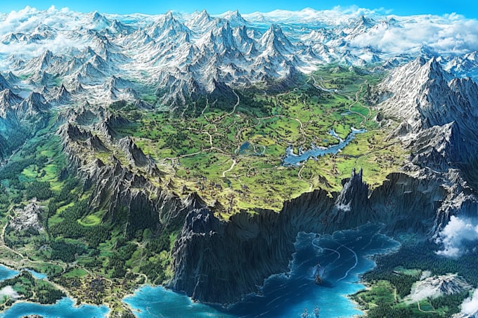 make fantasy map illustration for dnd