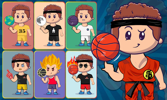 illustrate exclusive 2d nft characters with unique traits
