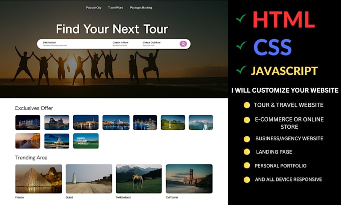 Create a responsive website using html css javascript by Monjurulhoqu94 ...