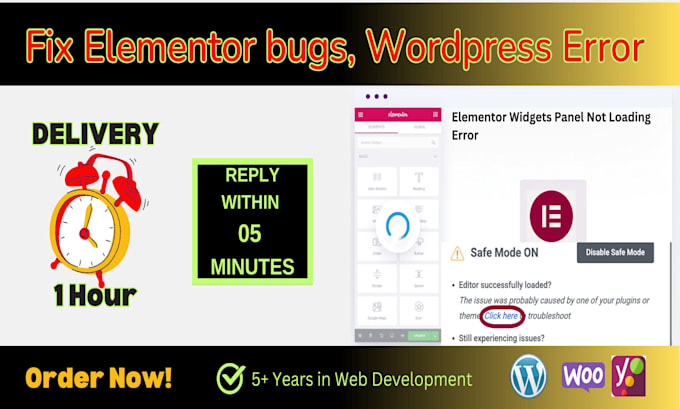 fix wordpress issues, elementor error, divi design and bugs
