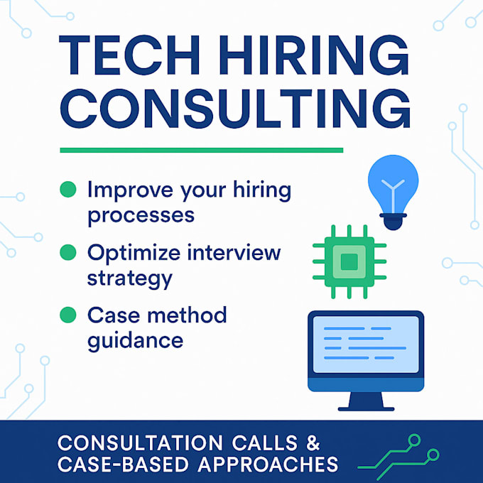 consult you on tech hiring, recruitment process, and candidate evaluation