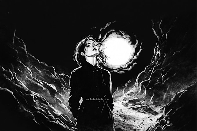 draw black and white illustrations