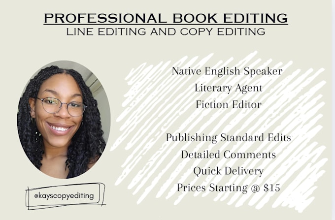line edit and copy edit your book as a literary agent