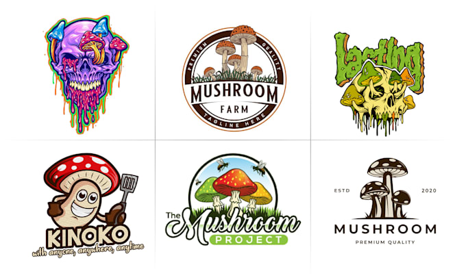 design professional trippy, psychedelic, mushroom logo