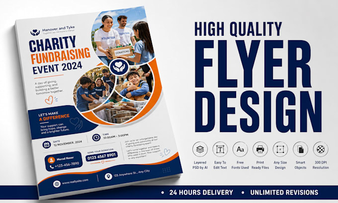 design professional charity, nonprofit and ngo flyer