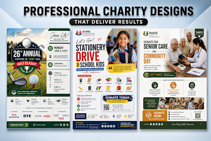design charity flyer, nonprofit and fundraising flyer