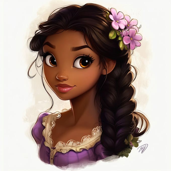 create a disney cartoon illustration for gift