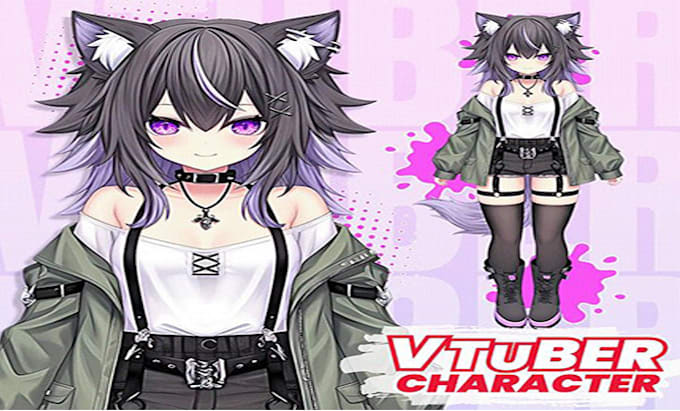 draw and rigging vtuber live2d model for stream