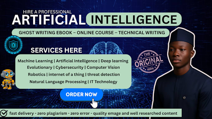 write ebook on artificial intelligence, robotics machine learning cybersecurity