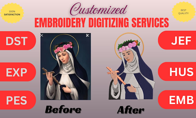 digitize any embroidery design into machine for you