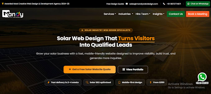 solar website roofing website construction website plumbing website handyman