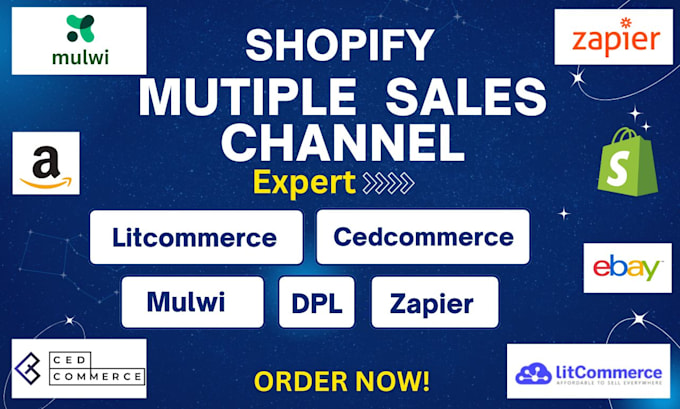 set up mutiple sales channel, intergrate cedcommerce litcommerce mulwi