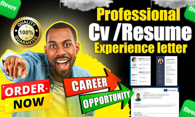 cv resume and any type of experience letter with sign