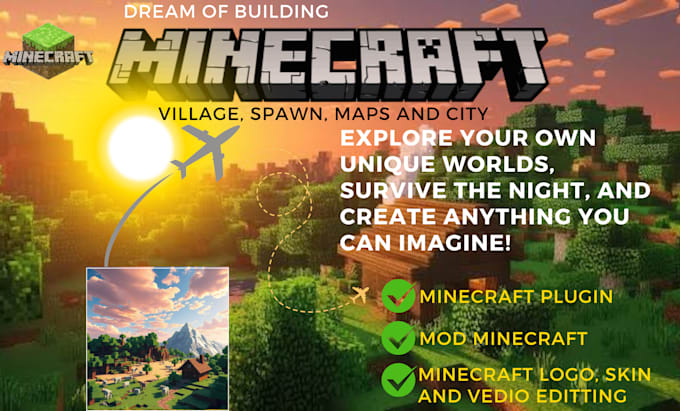 create minecraft village, house, spawn and castle for you