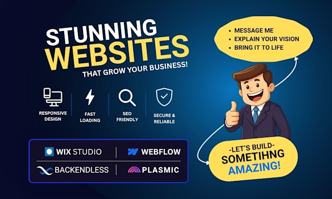 build website using webflow wized xano plasmic wix studio backendless weweb
