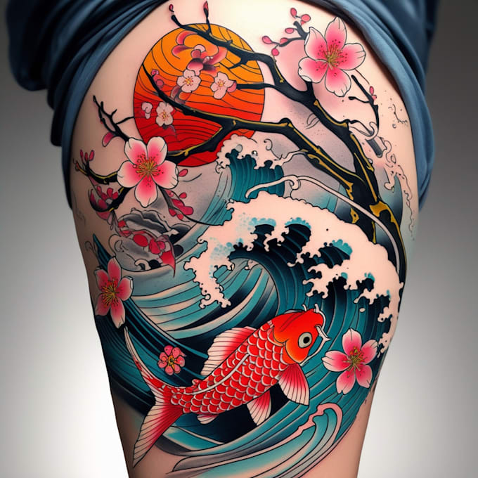 illustrate a tattoo in japanese style