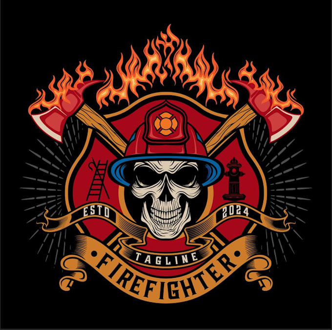 design a modern firefighter logo