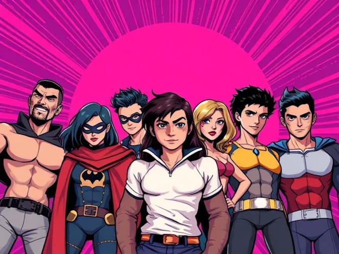 create a comic cover page design illustration
