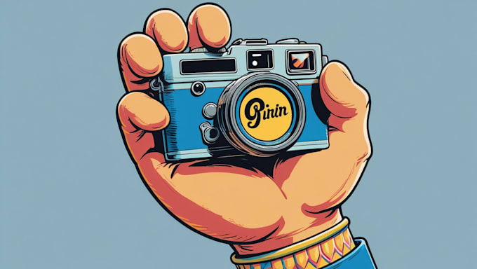do hand lettering camera logo in my style