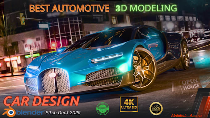create 3d car modeling and rendering