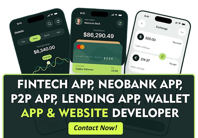 develop fintech app neobank app p2p app lending app wallet app loan app bank app