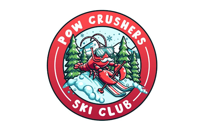 create a high quality lobster and ski logo
