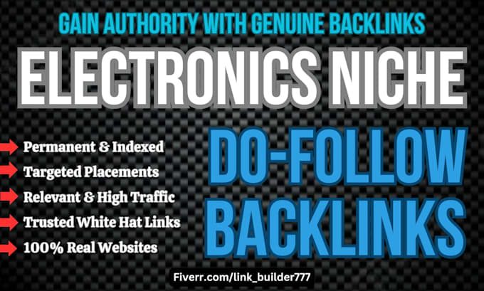 build off page SEO backlinks on high DR electronics websites