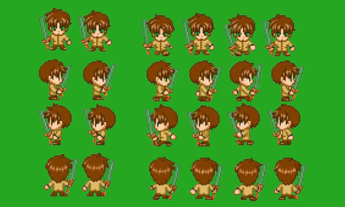 Do 16 bit pixel art sprite sheets pixel tileset pixel animation rpg ...