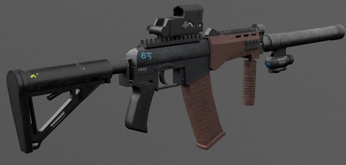 create high quality 3d gun models for games or weapon