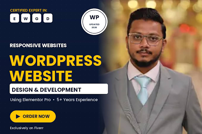 create and design a stunning wordpress website using elementor pro