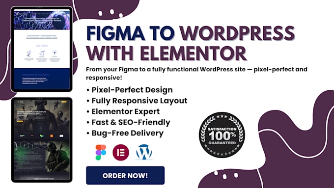 convert figma to elementor wordpress website pixel perfect
