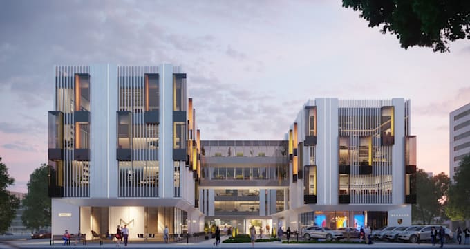 redesign 3d exterior render, commercial building and house design in sketchup