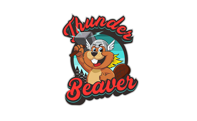 design minimal classic thunder beaver logo